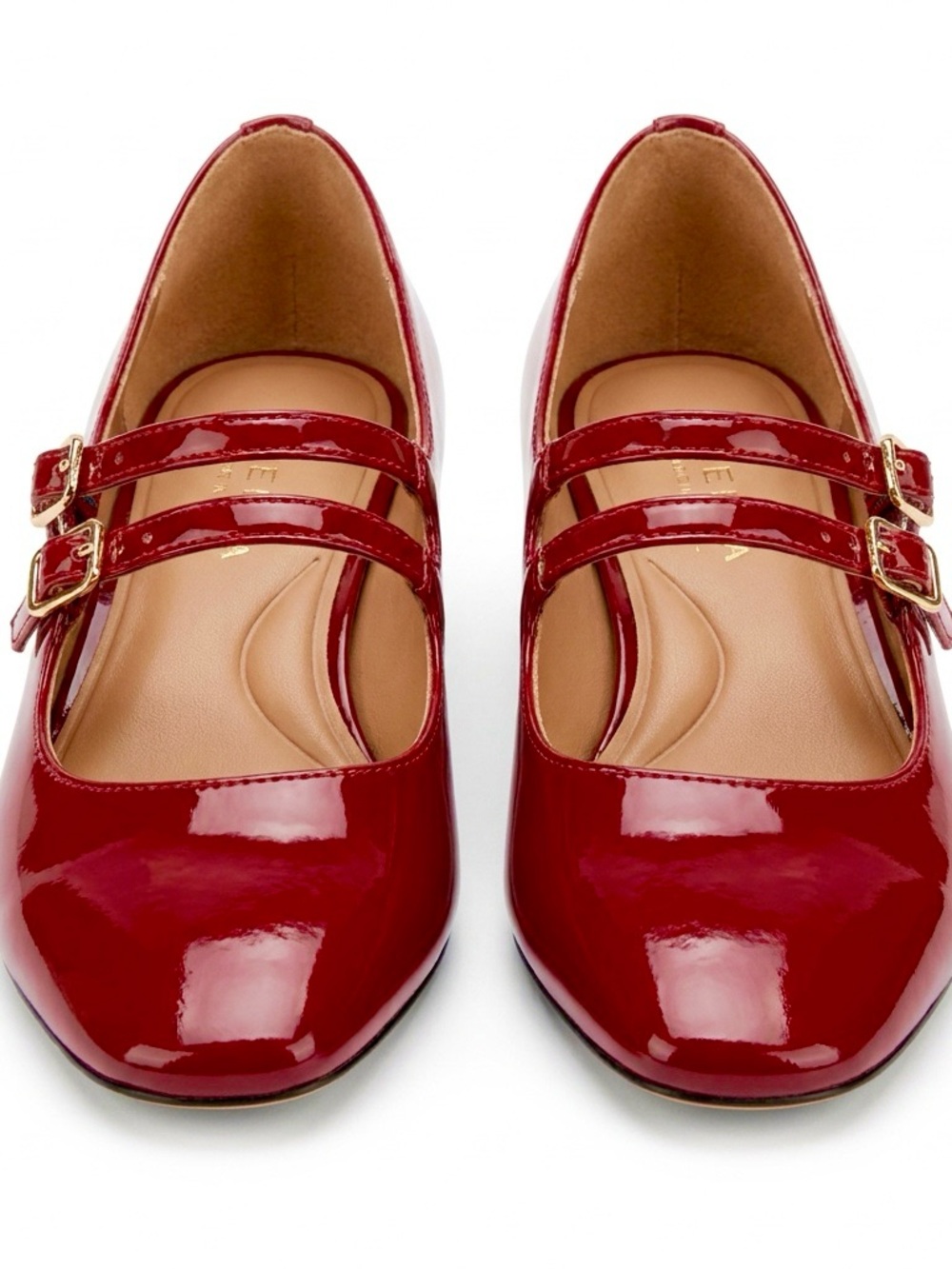 Carvela Double-Strap Patent Mary Janes in Red